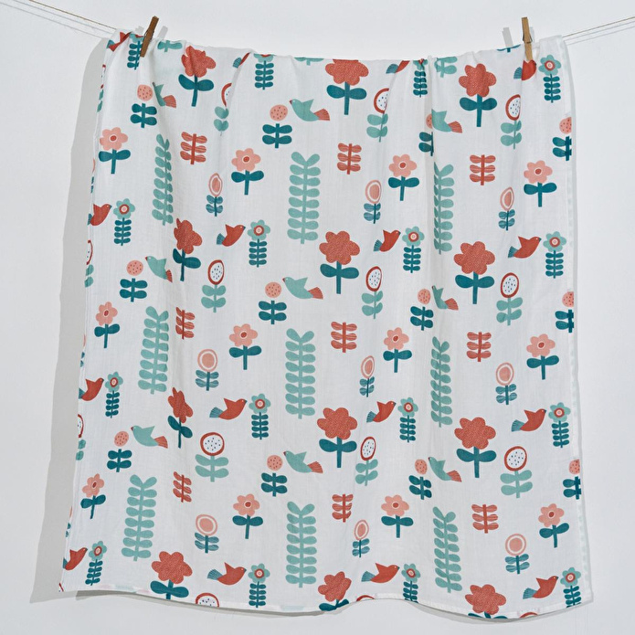 Itsy Bitsy Kids Amulet Blossom, Müslin Bebek Örtüsü , 100x100 Cm