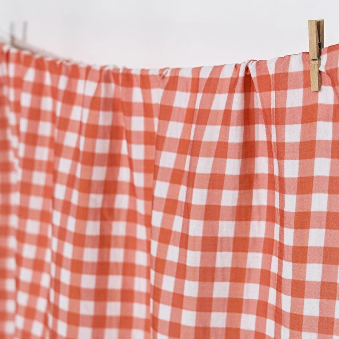 Itsy Bitsy Kids Bird Of Life Orange Check , Müslin Bebek Örtüsü , 100x100 Cm