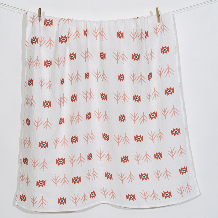 Itsy Bitsy Kids Big Flower Lemon Amulet, Müslin Bebek Örtüsü ,100x100 Cm