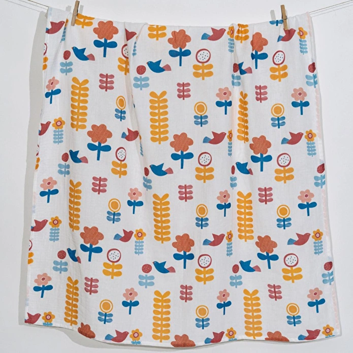 Itsy Bitsy Kids Bird Of Life Mint , Müslin Ağız Mendili , 40x40 Cm 6'lı Set