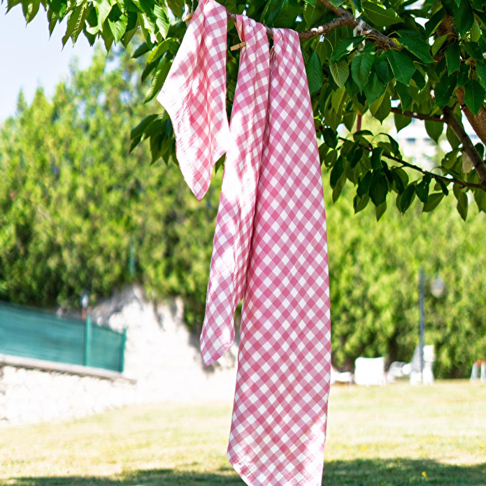 Itsy Bitsy Kids Bird Of Life Pink Check , Müslin Bebek Örtüsü , 70x70 Cm