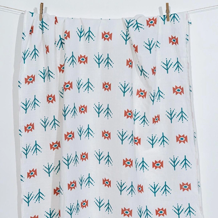 Itsy Bitsy Kids Big Flower Blossom Amulet, Müslin Bebek Örtüsü ,100x100 Cm