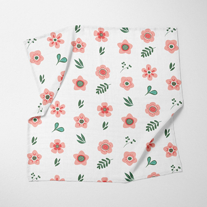 Itsy Bitsy Kids Petit Fleur, Müslin Bebek Örtüsü , 100x100 Cm