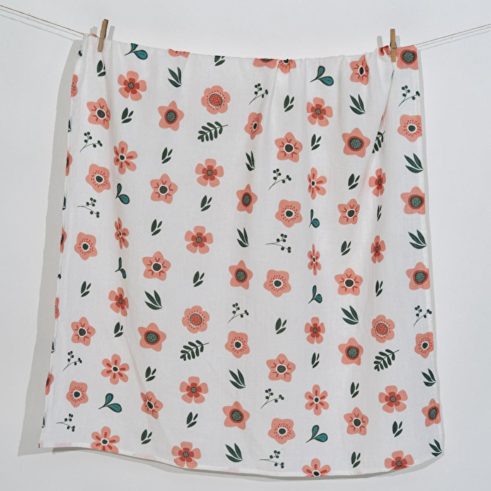 Itsy Bitsy Kids Petit Fleur, Müslin Bebek Örtüsü , 100x100 Cm