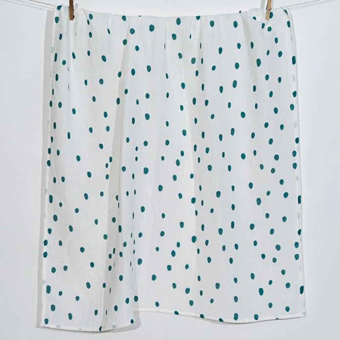 Itsy Bitsy Kids Bird Of Life Mint Dots , Müslin Bebek Örtüsü , 100x100 Cm