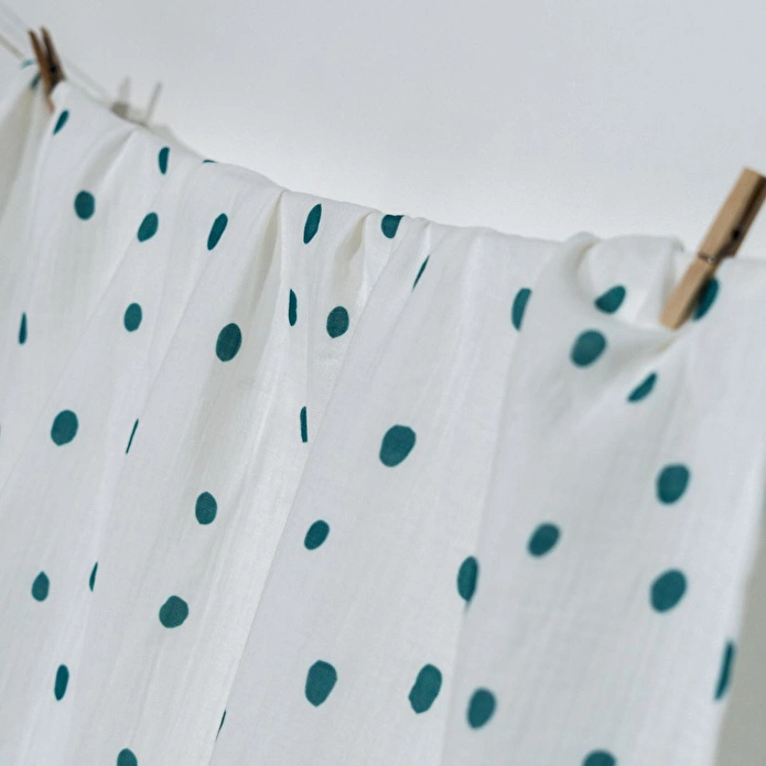 Itsy Bitsy Kids Big Flower Green Zigzag , Müslin Bebek Örtüsü ,100x100 Cm