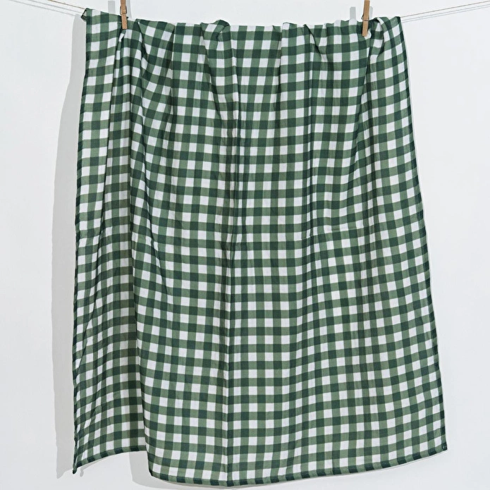 Itsy Bitsy Kids Petit Fleur Green Check , Müslin Bebek Örtüsü , 100x100 Cm