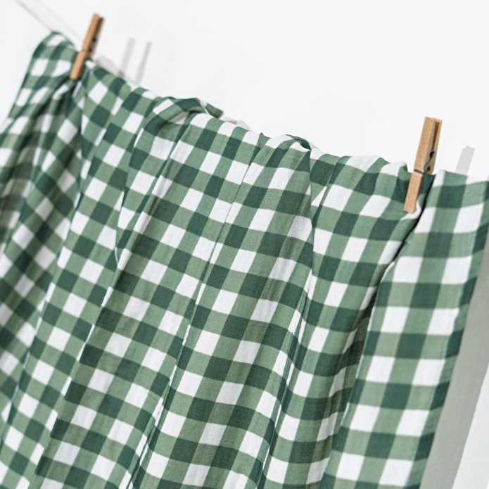 Itsy Bitsy Kids Petit Fleur Green Check , Müslin Bebek Örtüsü , 100x100 Cm