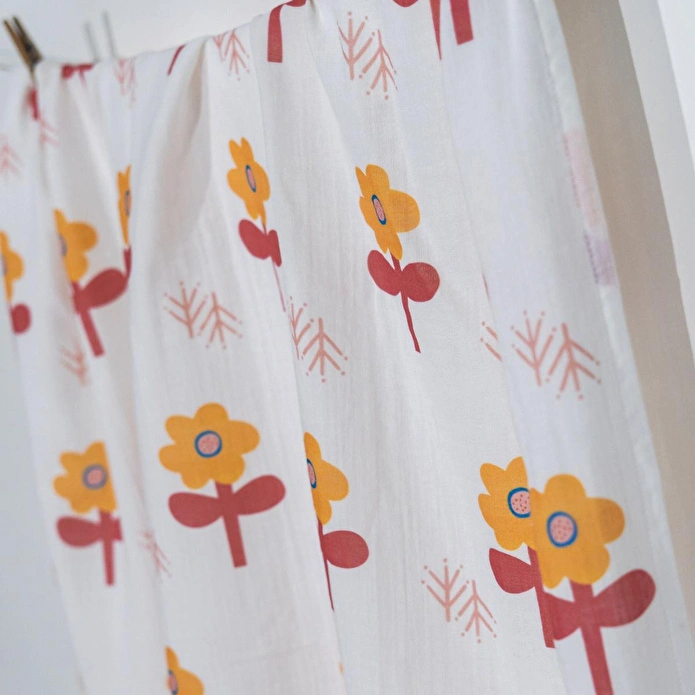 Itsy Bitsy Kids Big Flower Lemon, Müslin Bebek Örtüsü , 100x100 Cm