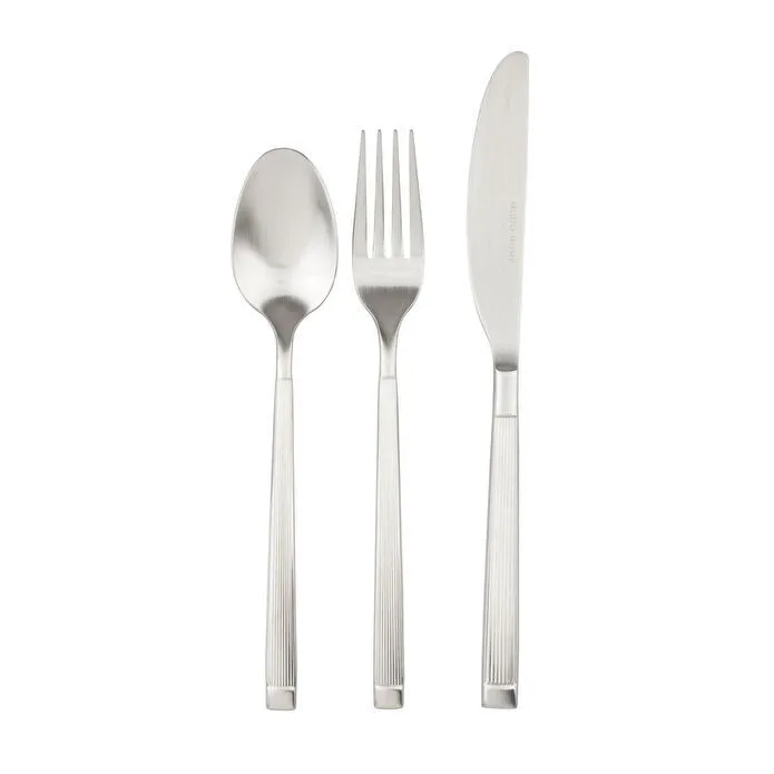 Mudo Home Elegant Line 18 Parça Çatal Kaşik Biçak Takimi Mat Gümüş