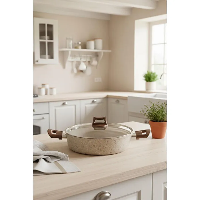 Bernardo Marcel 13 Parça Granit Tencere Seti Krem