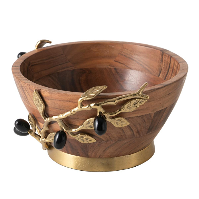 Mudo Home Olive Ahşap Dekorati̇f Kase 28x13cm