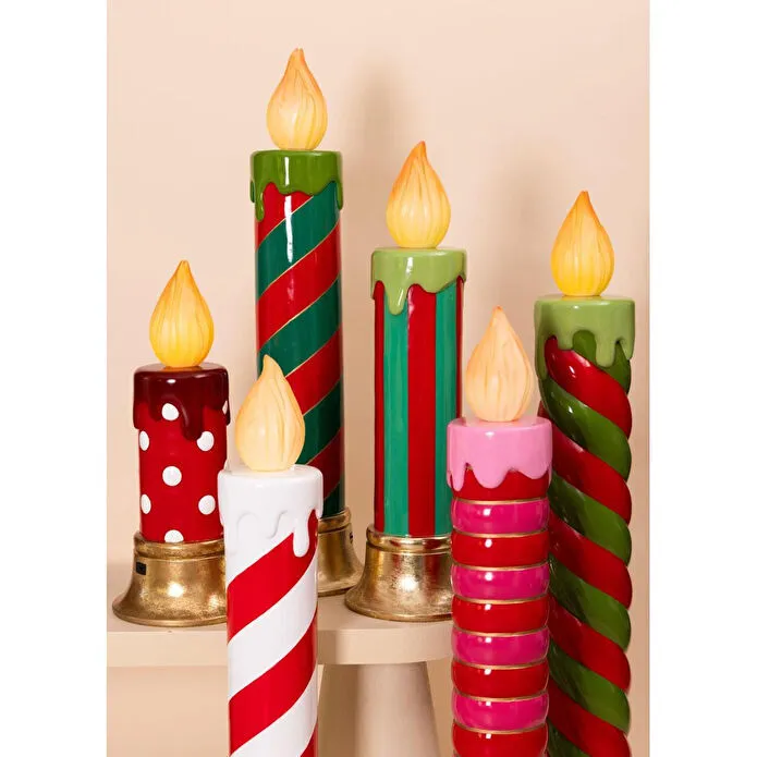 The Mia Dekoratif Led Işıklı Mum 25x25x113 Cm