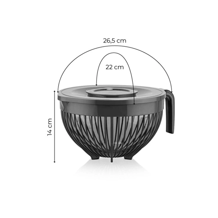 Vienev Linea Kapaklı Mikser Kabı 3 Litre Siyah
