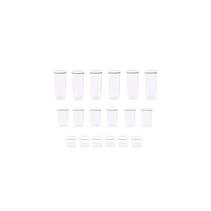 Vienev Foly Etiketli Kare Erzak Saklama Kabı 18'li Set 6x(0,55 Li̇tre, 1,2 Li̇tre, 1,75 Li̇tre)