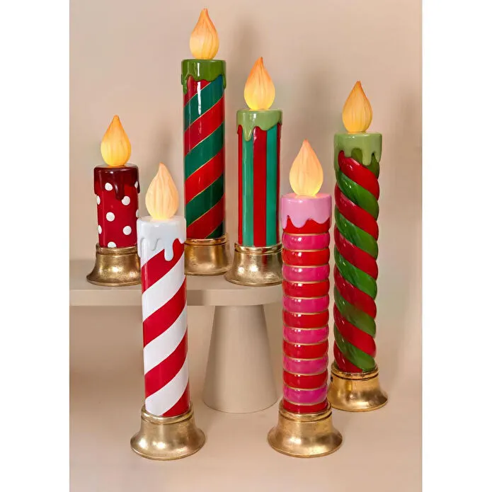 The Mia Dekoratif Led Işıklı Mum 25x25x55 Cm