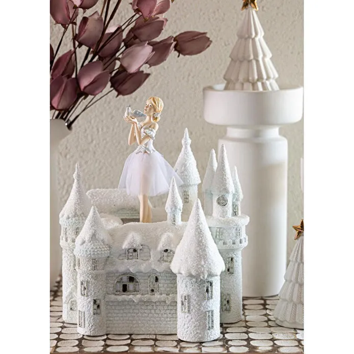 The Mia Prenses Şatosu Led Işıklı Müzik Kutusu 30x26x19cm