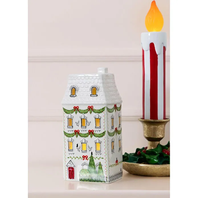 The Mia Dekoratif Led Işıklı Ev Biblo 11x9x22 Cm