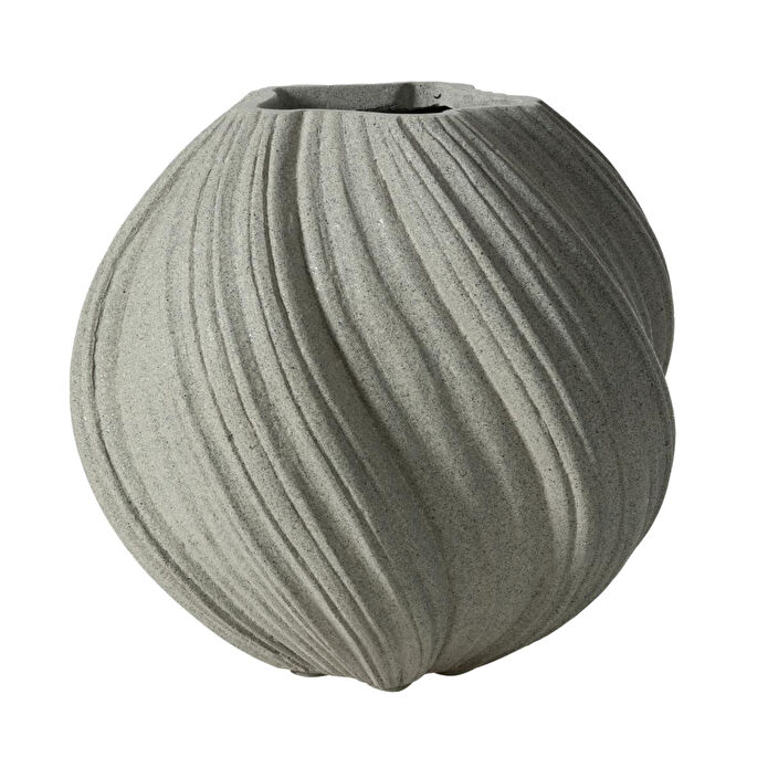 Mudo Home Spiral Vazo Bej 34x32cm