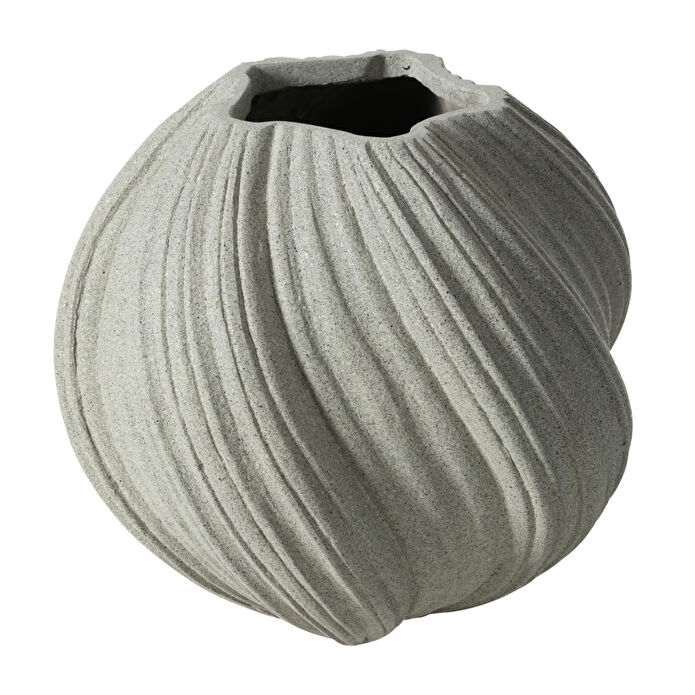 Mudo Home Spiral Vazo Bej 34x32cm