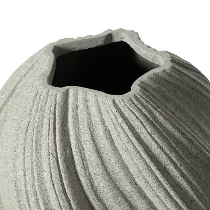 Mudo Home Spiral Vazo Bej 34x32cm