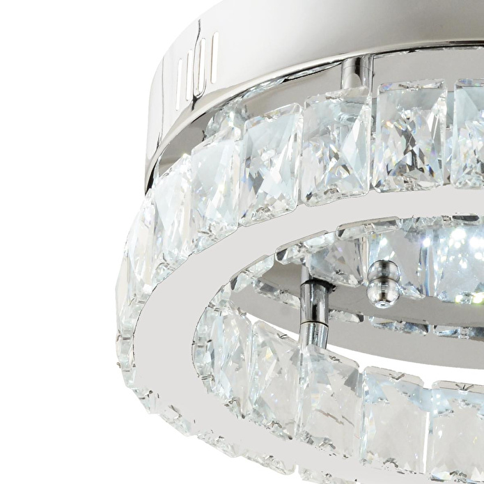 Apliqa Ardenia Tekli Krom Ledli 3 Renkli Kristalli Taşlı Modern Tasarım Led Kristal Salon Avize