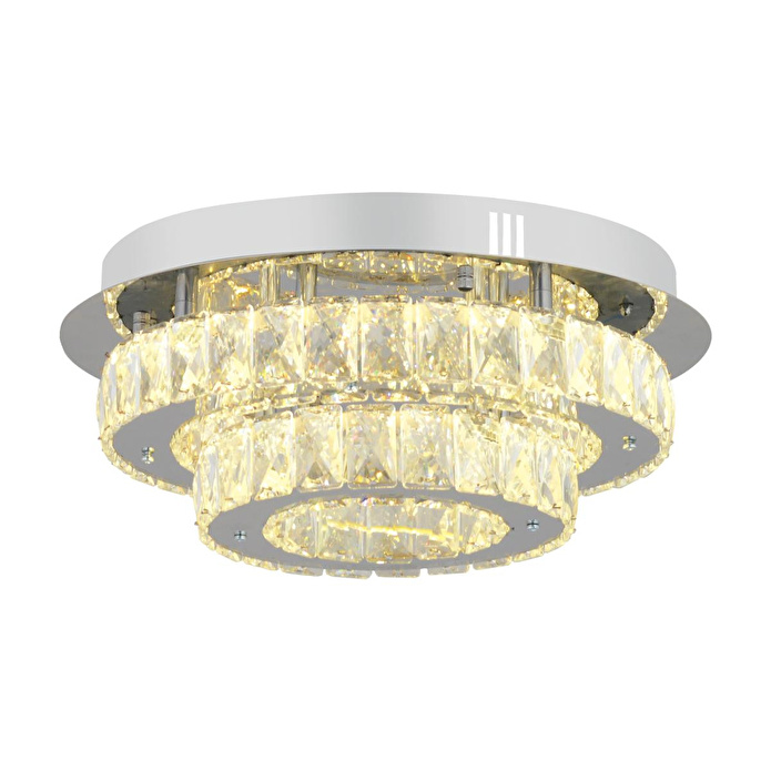 Apliqa Ardenia 2 Katlı Krom 3 Renkli 70 Watt Kristalli Ledli Modern Salon Led Büyük Avize