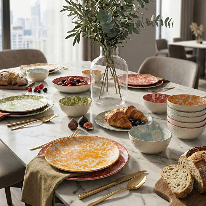 Lucky Art Aurea 2li Seramik Derin Tabak Set 22cm