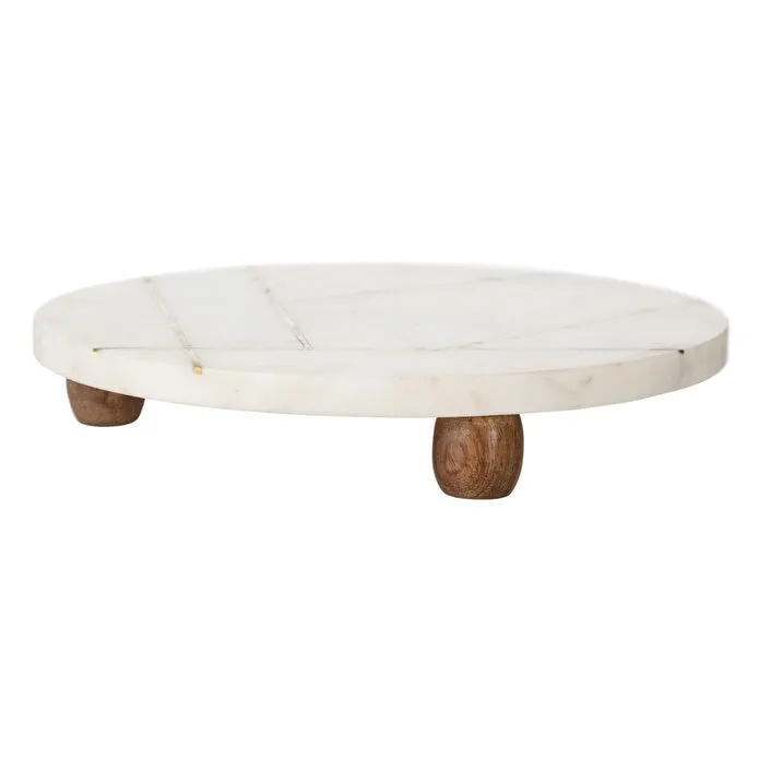 Mudo Home Brass Mermer Ayakli Sunum-25cm