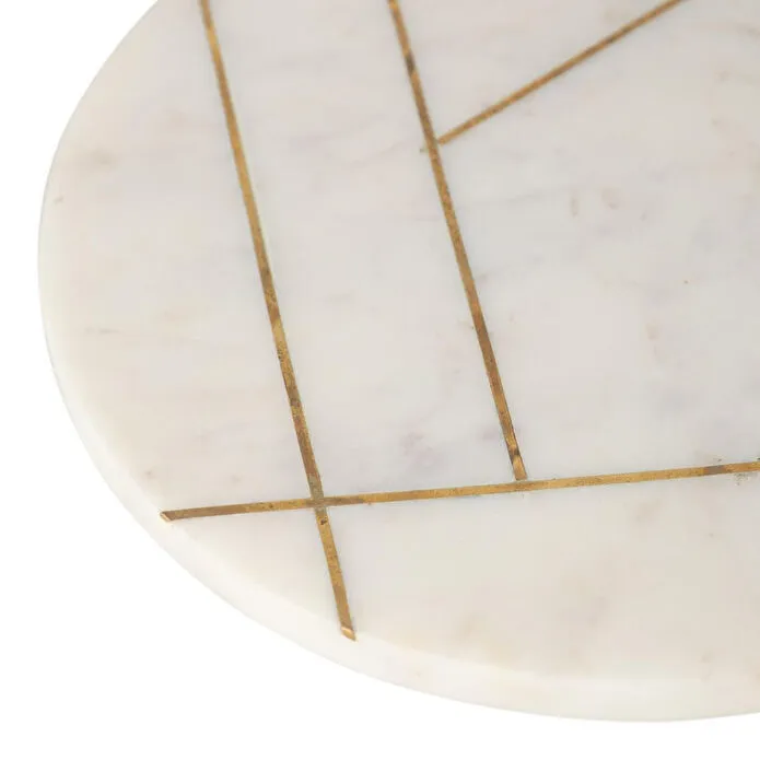 Mudo Home Brass Mermer Ayakli Sunum-25cm