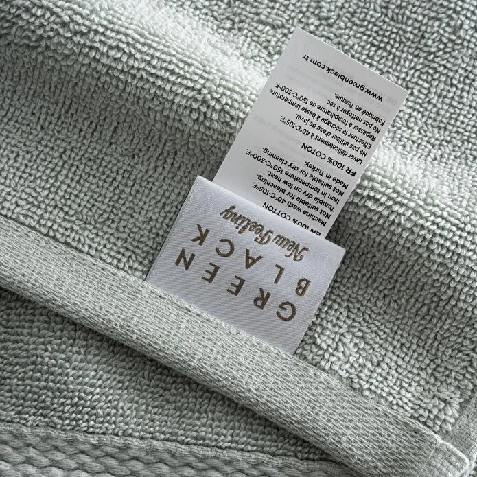 Green Black Lara 3'lü Havlu Seti %100 Pamuk Bordürlü Yeşil