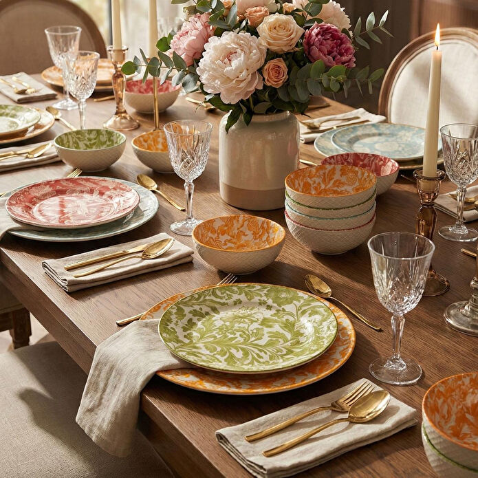 Lucky Art Aurea 4lu Seramik Tabak Seti 20cm