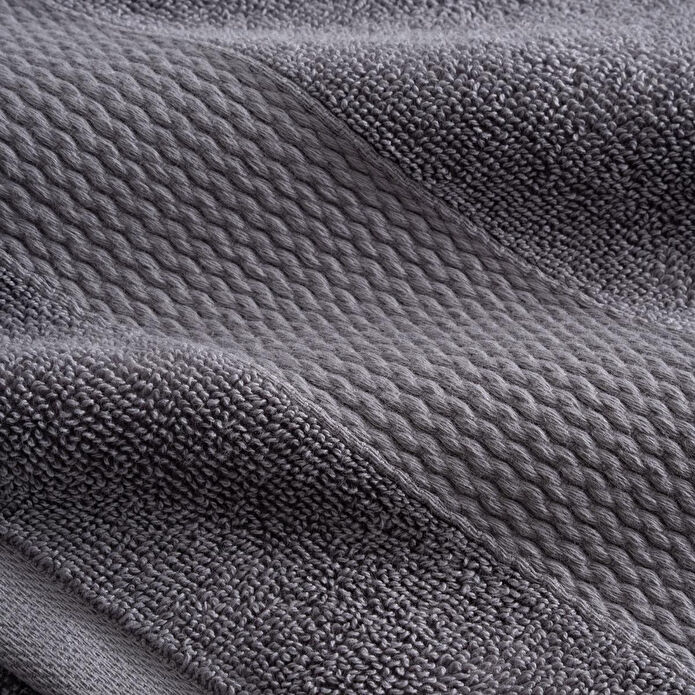 Green Black Lara 3'lü Havlu Seti %100 Pamuk Bordürlü Koyu Gri