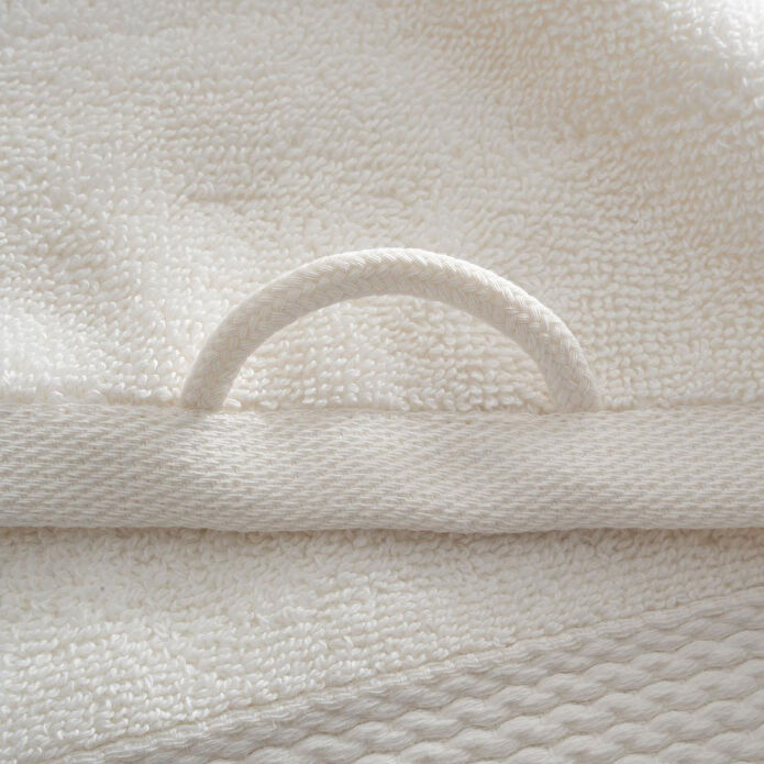 Green Black Lara 3'lü Havlu Seti %100 Pamuk Bordürlü Krem