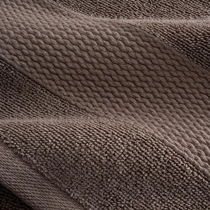 Green Black Lara 3'lü Havlu Seti %100 Pamuk Bordürlü Kahverengi