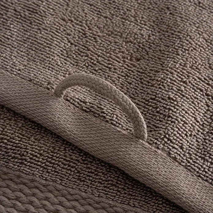 Green Black Lara 3'lü Havlu Seti %100 Pamuk Bordürlü Kahverengi