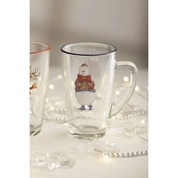 Rakle Deer Santa 2'li Kupa Seti Mavi-kırmızı 400 Cc