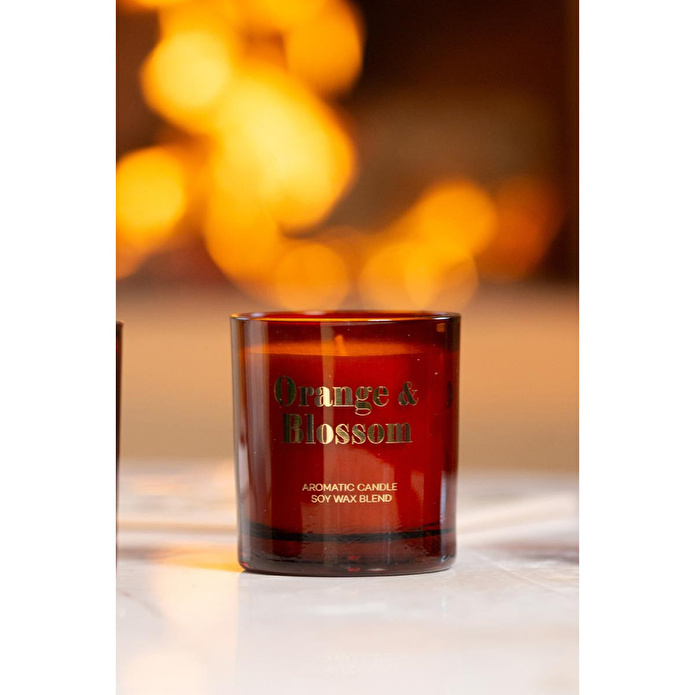 Rakle Glam Orange Blossom Portakal Çiçeği Kokulu 2'li Mum Seti Turuncu 120 Gr - 200 Gr