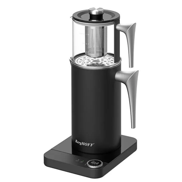 Berghoff Gem 1.7 Litre Siyah Gümüş Kulplu Çay Makinesi