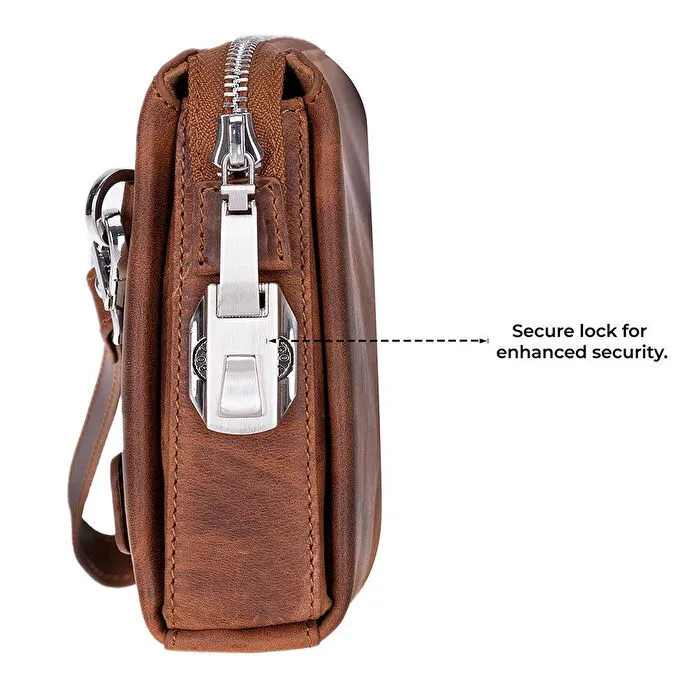 Bloominbag Forte Wrist Heritage Saddle Unisex Kilitli Clutch Çanta