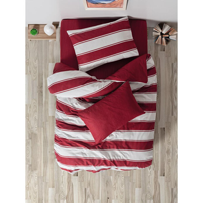 Cozy Home festive Tek Kişilik Lastikli Çarşaflı Nevresim Takımı Jolly Kırmızı