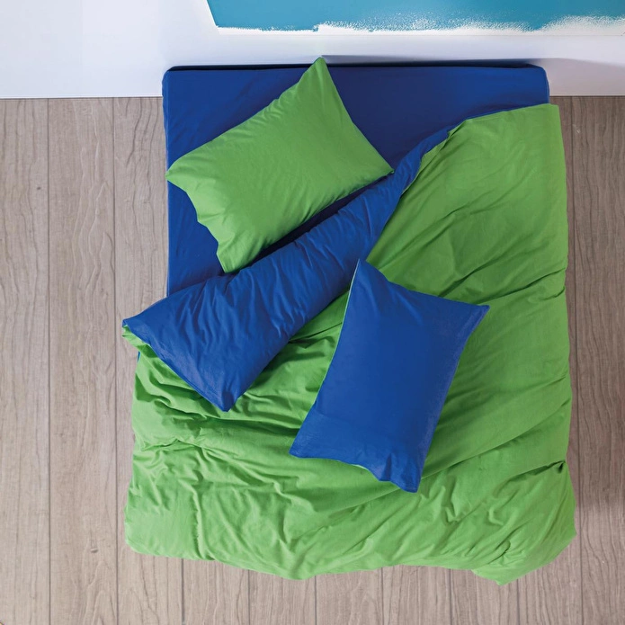 Cozy Home Popping Colors Çift Kişilik Lastikli Çarşaflı Nevresim Takımı Sage Yeşil-Mavi