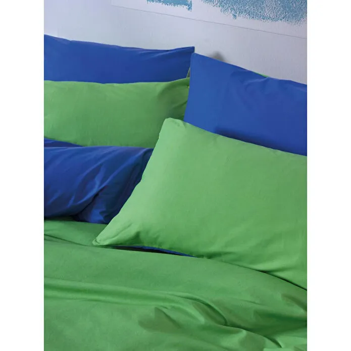 Cozy Home Popping Colors Çift Kişilik Lastikli Çarşaflı Nevresim Takımı Sage Yeşil-mavi