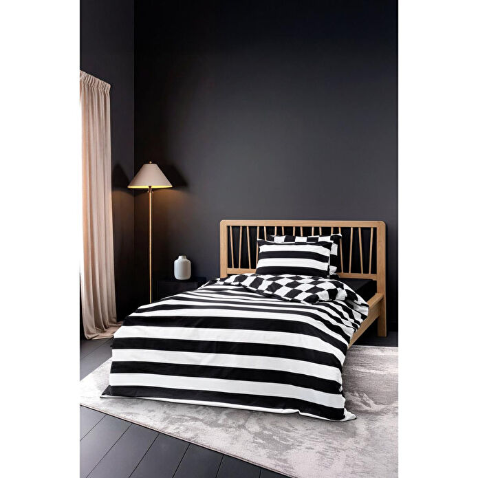 Cozy Home mono Tek Kişilik Lastikli Çarşaflı Nevresim Takımı Code Siyah