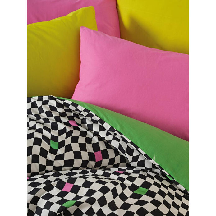 Cozy Home Popping Colors Çift Kişilik Lastikli Çarşaflı Nevresim Takımı Dazzle Yeşil