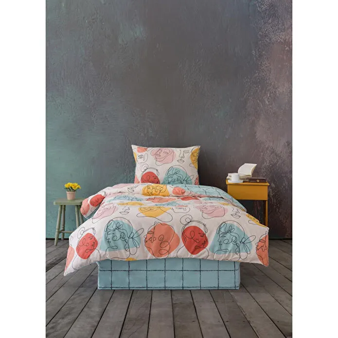 Cozy Home Tek Kişilik Lastikli Çarşaflı Nevresim Takımı Modern Mint
