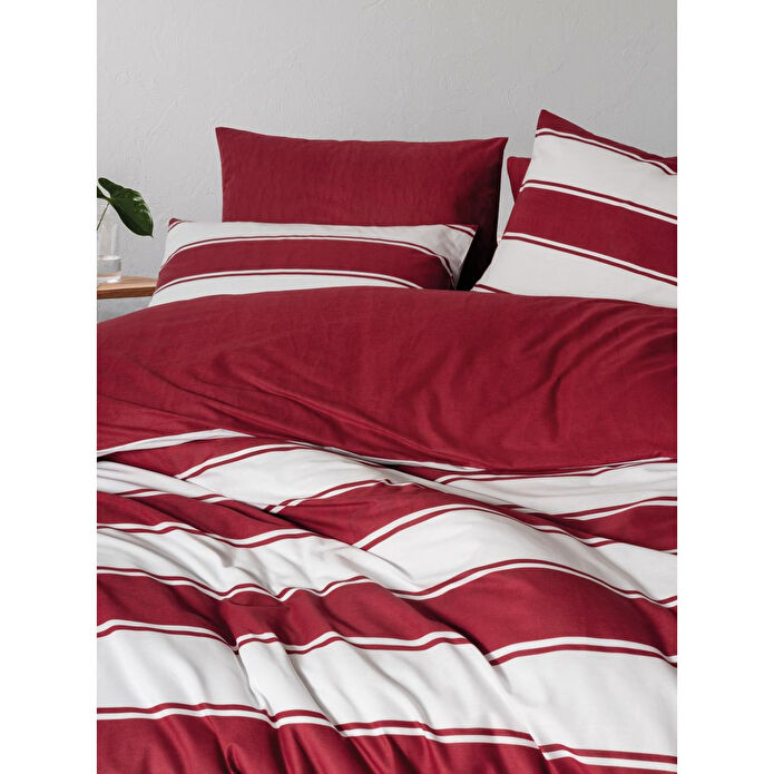 Cozy Home Festive Çift Kişilik Lastikli Çarşaflı Nevresim Takımı Jolly Kırmızı