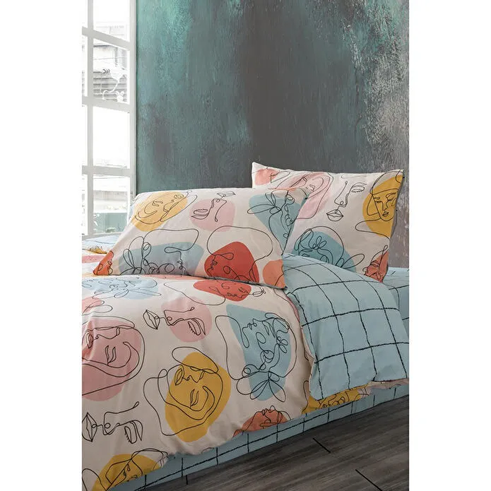 Cozy Home Çift Kişilik Lastikli Çarşaflı Nevresim Takımı Modern Mint