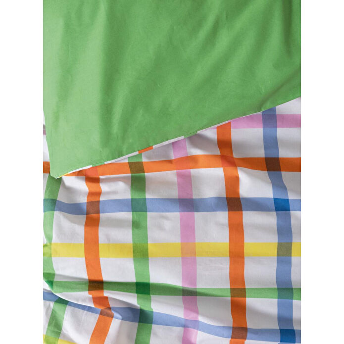 Cozy Home popping Colors Tek Kişilik Lastikli Çarşaflı Nevresim Takımı Hype Yeşil