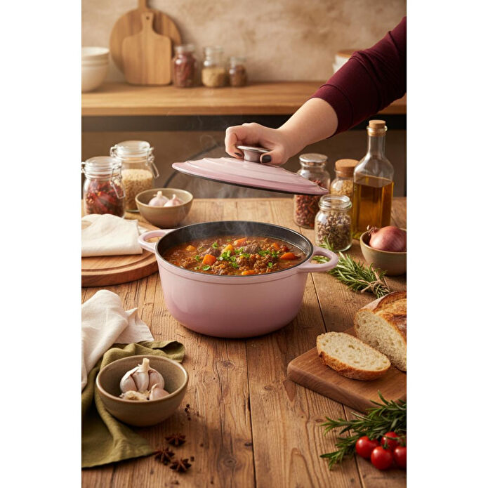 Bernardo Intensa Döküm Tencere Pembe 24cm